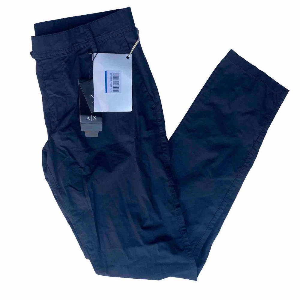 Armani Exchange A|X Men's Slim Fit Navy Blue Stretch Cotton Chino Pants 30x32